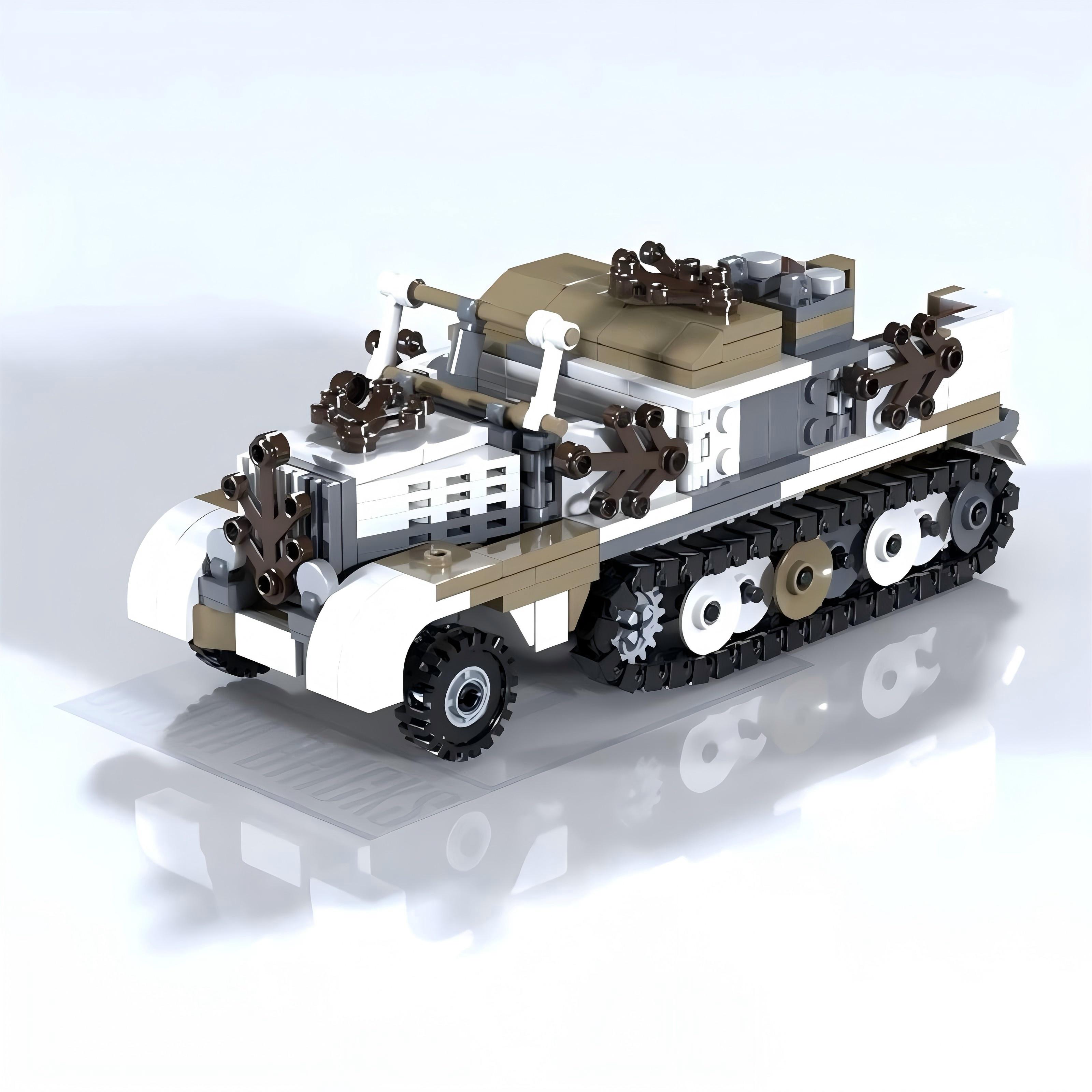 

MOC WW II Military Equipment Combat Tank Building Blocks Set Sdkfz 11 Half Track Armored Vehicle Model DIY Kid Toy Birthday Gift PDF instructions