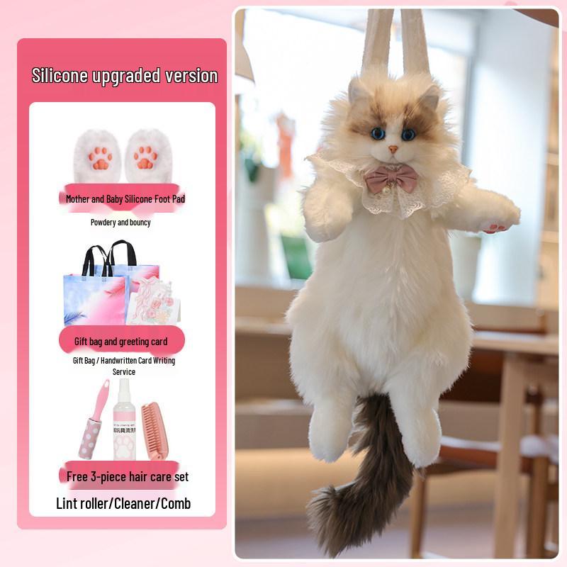 Plush Cat Backpack - Bionic Kitten Doll Toy Gift for Girls' Birthdays