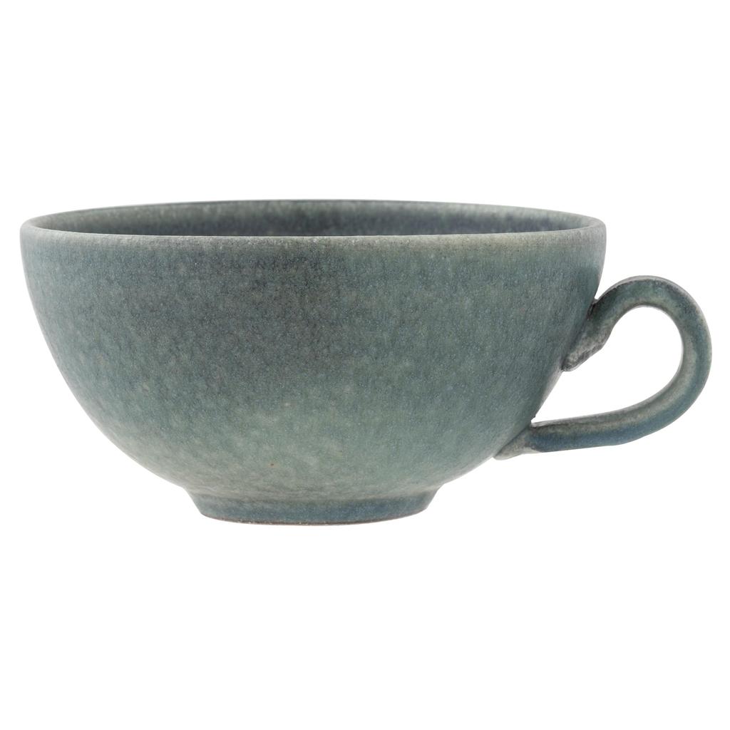Marui Seito Shigaraki Ware Hechimon Soup Cup, 380ml Capacity, Black Celadon, Blue, MR-3-4409