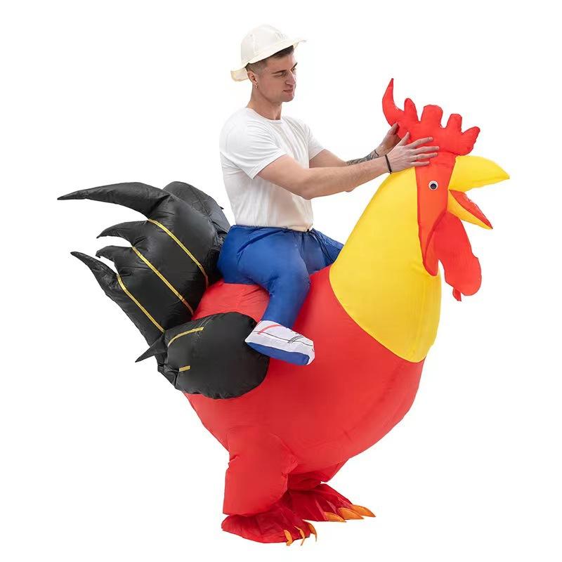 New Arrival Colorful Inflatable Rooster Costume Halloween Makeup Dance Party Holiday Decorations, Big Inflatable Rooster Costume