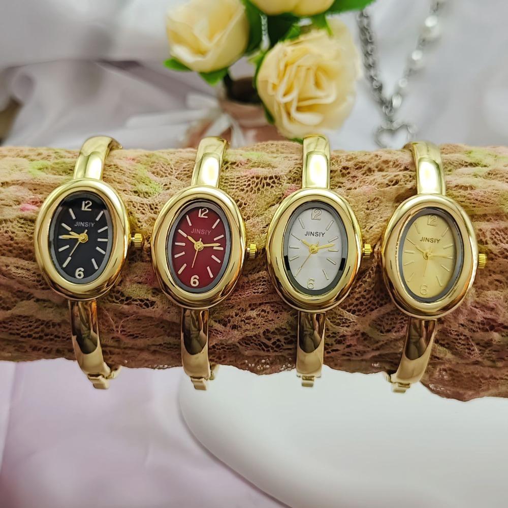 Famous Brand Gold Quartz Watch Women Bracelet Watches Fashion Oval Bathtub Shaped Wristwatches Dropshipping Clock Luxury Gifts