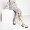 Ciabatte da donna Birkenstock argentate Arizona Birko-Flor Silver regular larghe (1012282)