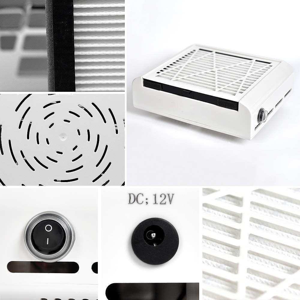 Nail Dust Collector Strong Suction Dust Extractor Fan Collector Nail Vacuum Cleaner Fan Reusable Filter Nail Dust Cleaner