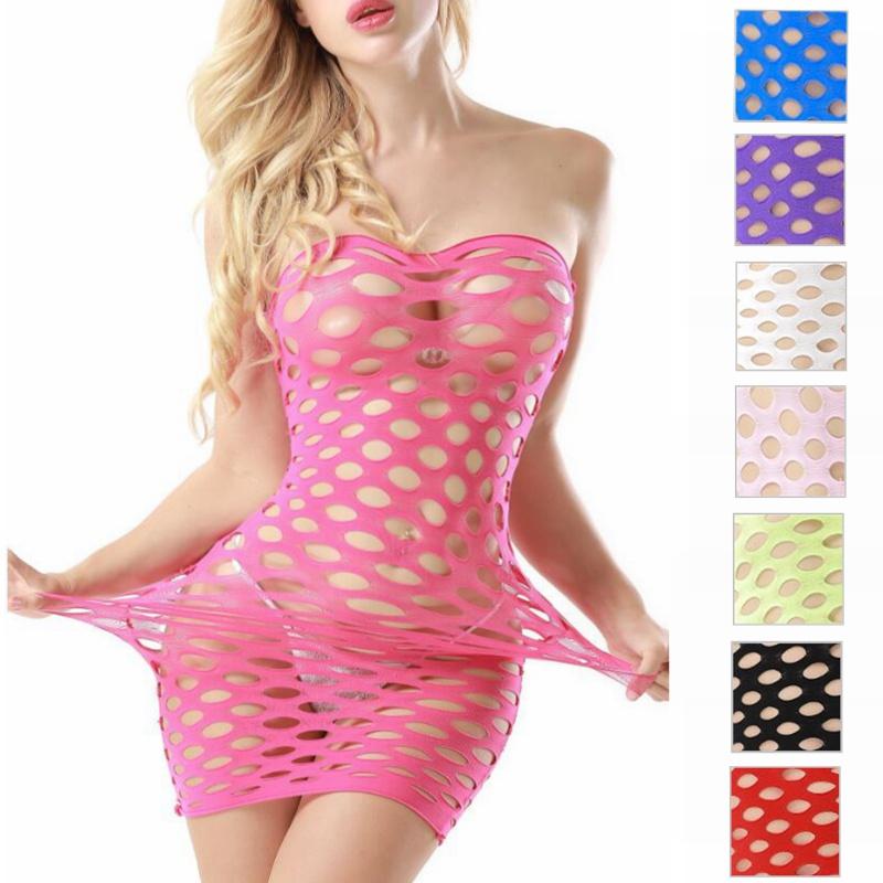 

Сексуальные женщины Fishnet Babydoll Нижнее белье Бодикон Мини Платье Нижнее белье Ночная одежда