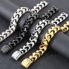 Bracciale Cool Solido in Acciaio Inossidabile per Uomo Gioielli Accessori da Uomo Opaco Spazzolato Larghezza 18MM Catena Cubana Chiglia Bracciali da Uomo
