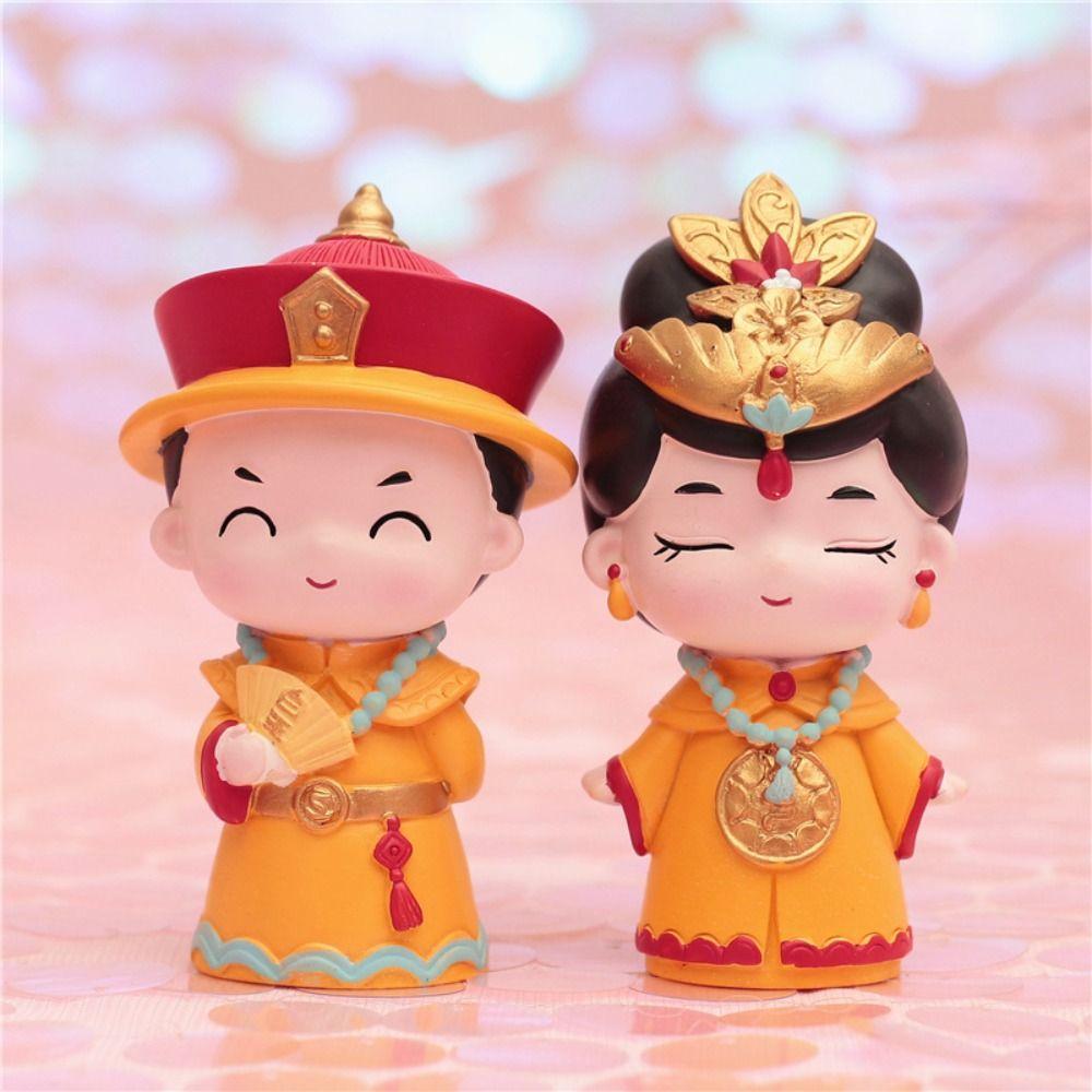 Chinese Emperor Chinese Emperor Empress Figurine Chinese Style Resin Queen Ornament  Girls