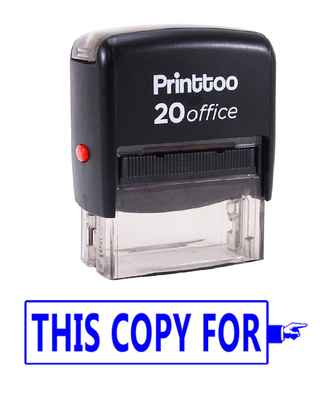 

Printtoo THIS COPY FOR Self Inking Rubber Stamp Office Stationary Custom 14 mm x 38 mm (Approx) синій