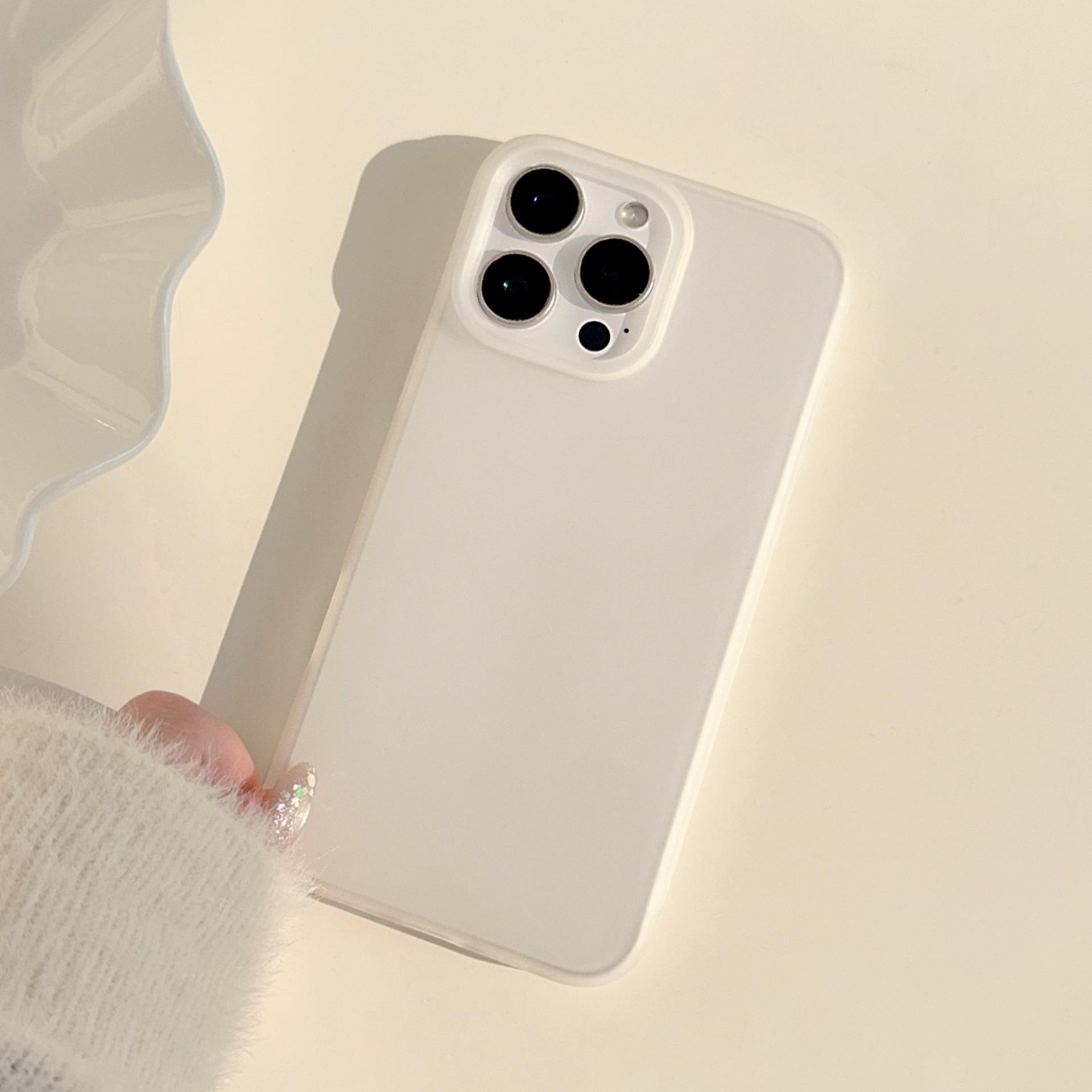 

Permeable White Matte Suitable for Apple 16 Mobile Phone Case 17pro Max Niche Solid Color Iphone14 Personality 13 Soft 12promax