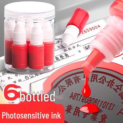 Recharge d'encre Photosensible Rouge et Noire à Séchage Rapide pour Tampons