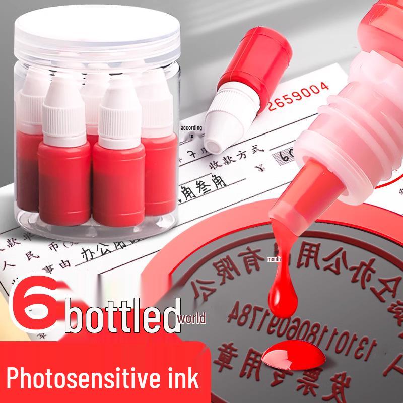 Quick-drying Photosensitive Red & Black Ink Refill for Stamping Pads