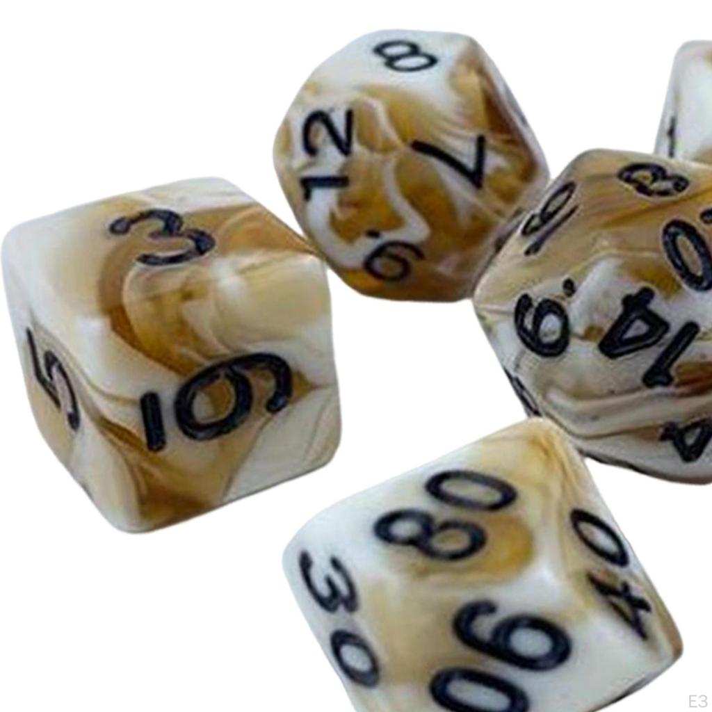 7 Stück Acryl Polyeder Würfel, Rollenspiel Sammlung Brettspiel Langlebige Requisiten für RPG