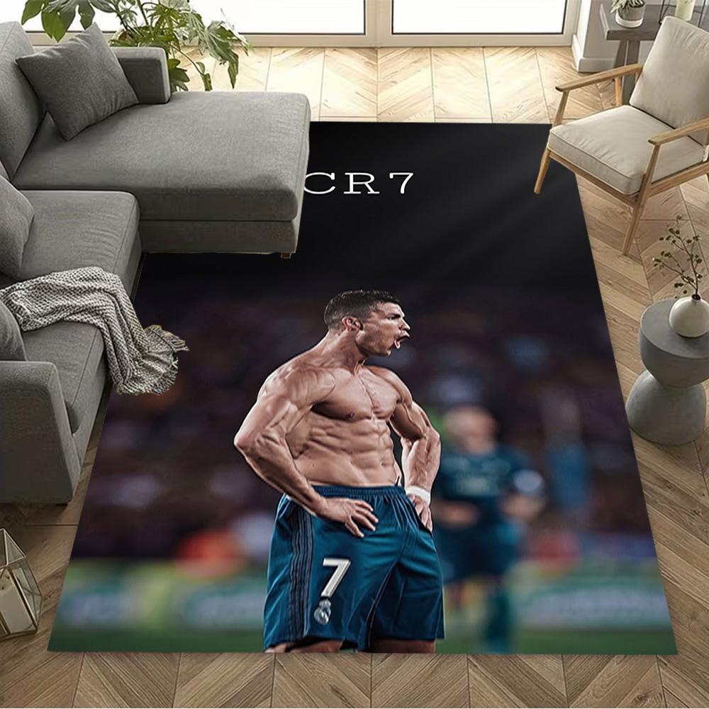 Cr7 Football Legend Floor Mat Design for Outdoor Study room Dining Room Entryway Antislip Carpet Anime Office Decor Perfect Gift for Women/Men