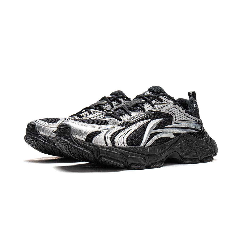 Li Ning Hei Star L2K Cushioning Abrasion Resistant Breathable Low Top Casual Shoes Women's Black Silver AGLW078-3