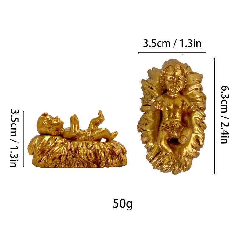 Simulated Human Figure Sculpture Christ Catholicism Shepherd Angel Resin Handicrafts Jesus Home Decoration Ornaments