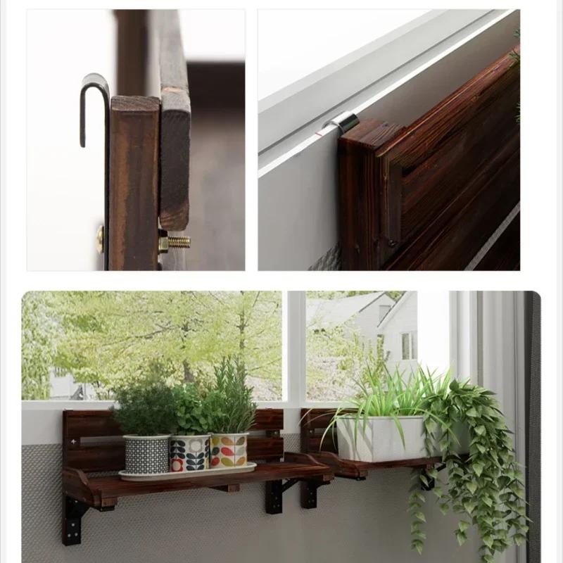 Indoor Hanging Pot Shelf Balcony Railing Flower Stand Window Plant Stand for Bay Window Succulent Hanger Decorative Plant Holder