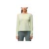 SAUCONY Solid Color Round Neck Pullover Long Sleeve T-Shirt Women Tops Milk-Yellow Green SC1249004C-GE04