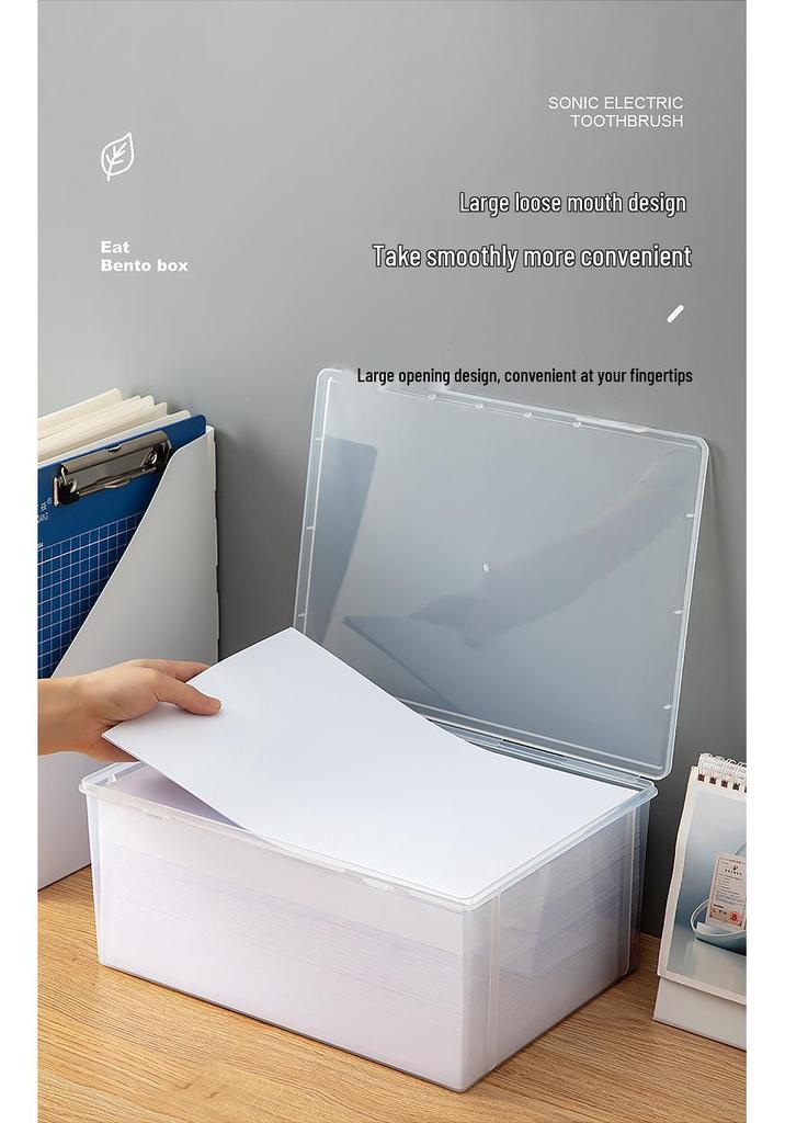 A4 Transparent Document Storage Box for Office Organization
