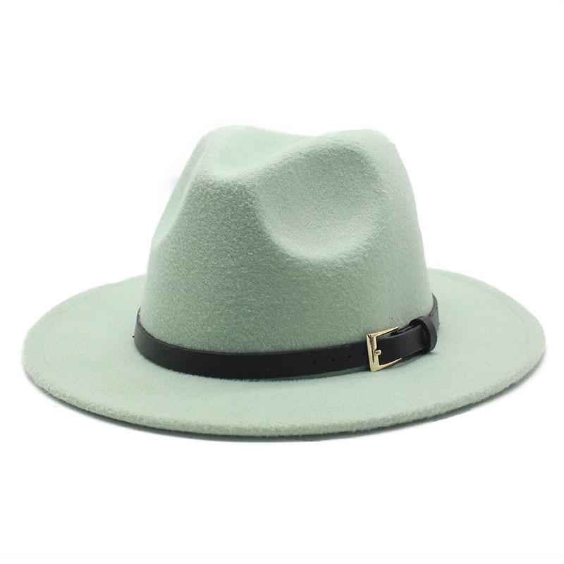 Hat Men'S And Women'S Jazz Hat Quarterly British Retro Belt White Top Hat Woolen Gentleman'S Hat