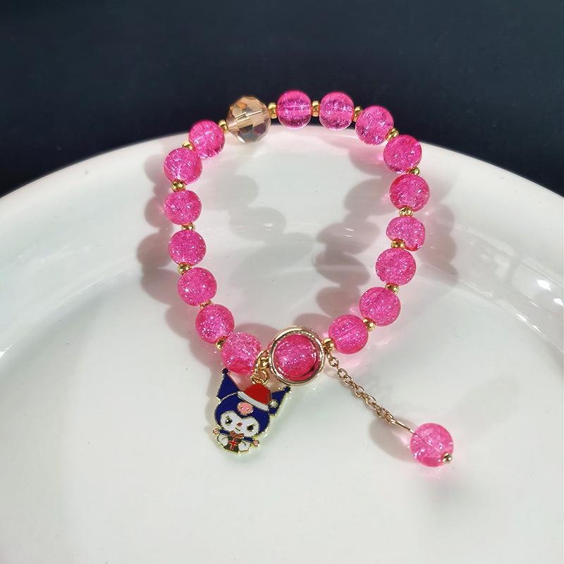 Sanrio Christmas Popcorn Beaded Bracelet - StellaLou & Kuromi Cartoon Gift for Students & Besties
