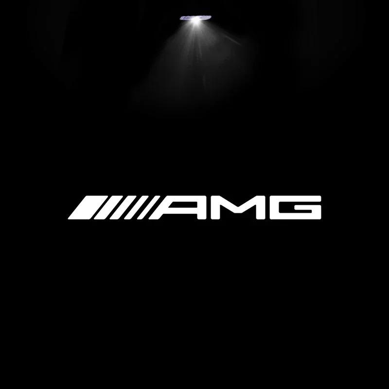 2pcs Car door welcome Benz light logo Emblem AMG A C E GLC GLA GLE GLB Class W177 W205 W212 W213 X253 X156 W166 X247 OR5