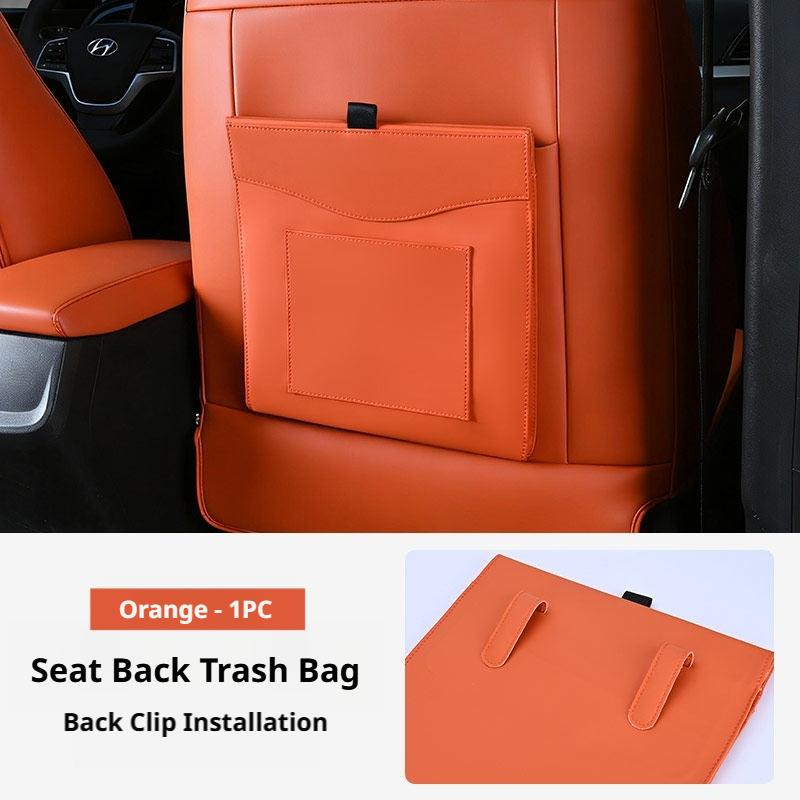 

SEAMETAL Leather Car Trash Can Magnetic Seat Back Hanging Hidden Storage Bag Vehicle Interior Organizer Creative Car Accessories оранжевый