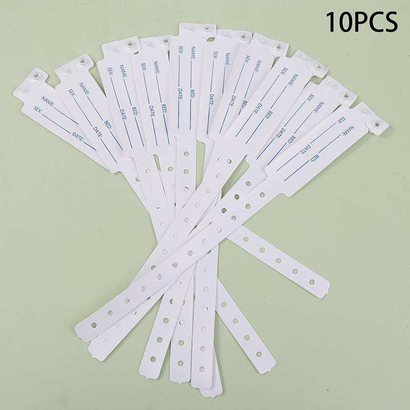 Hot Sale 10pcs Disposable Waterproof Plastic Wristband Handwritten Identity Information Disposable Single Use Wristband
