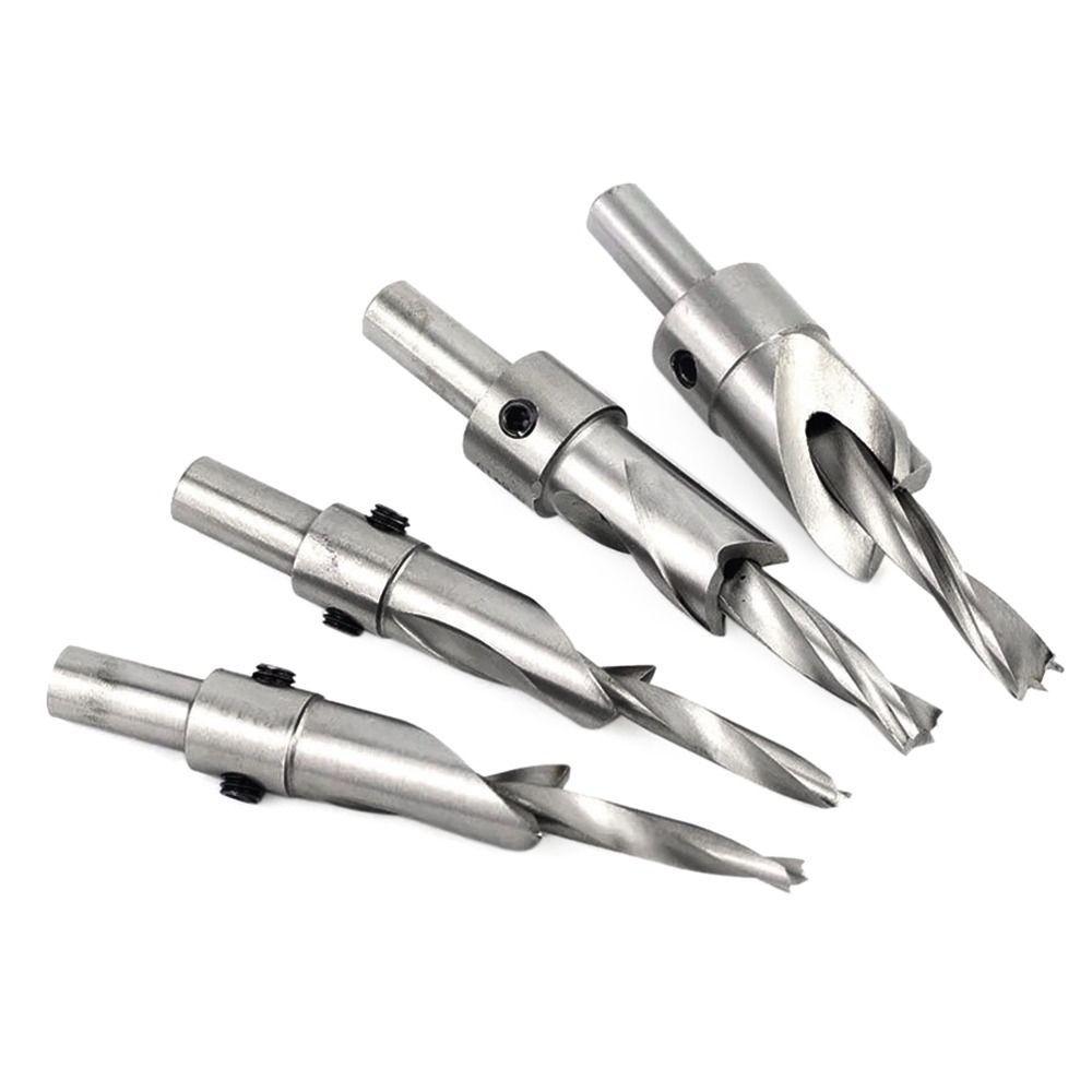 3mm-8mm Countersunk Head Salad Drill Flat Bottom Drill Bit High Speed Steel Woodworking Drill Bit Hole Cutter Punch Tools