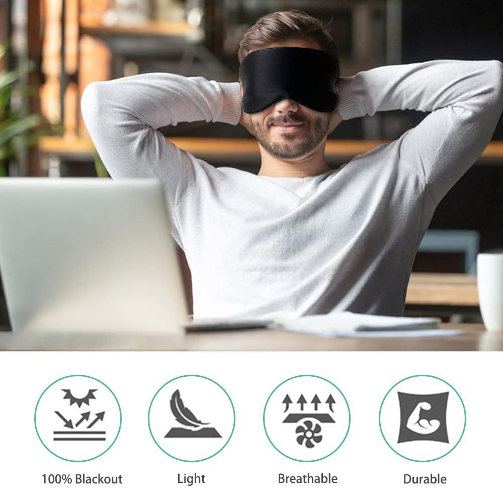 Durable And Safe Silk Sleep Mask 100% Real Natural Pure Silk Eye Masks With Adjustable Strap For Sleeping Blocks Light Reduces Puffy Eyes