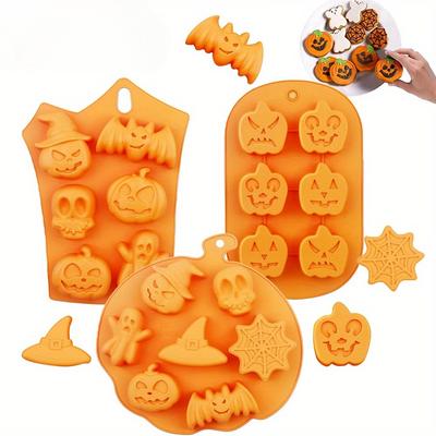 Halloween Silikon Kuchenform Kürbisform Geist Hut Totenkopf Antihaft Schokolade Lebensmittel Backblech Keks Plätzchen Kuchen Backform