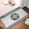 A Firefighter And The Flame Of His Life Live Here Doormat Anti-Slip Entrance Kitchen Door Floor Mat  Toilet Rug Carpet Footpad
