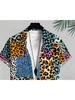 Men's Casual Short-sleeve Shirt, Rainbow Leopard Print, Made of Polyester, Available In Mixed Colors, Various Sizes Available, Stylish Top Suitable