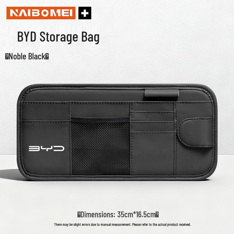 BYD Car Sun Visor Glasses Clip & Storage Bag for Han, Yuan, Song, S7, Qin, F6, Tang, Seal, Destroyer Models