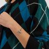 VIVIENNE WESTWOOD Mayfair Bas Relief Classic Series Studded Saturn Seasonal Limited Blue Diamond Silver Chain Bracelet Women Bracelet 61020032-02W388