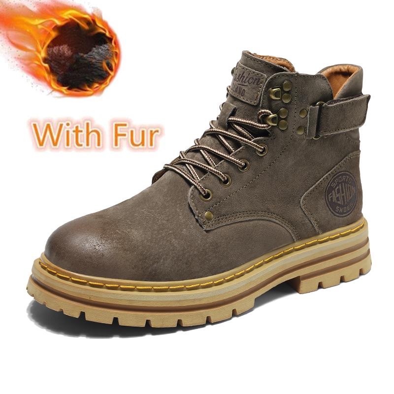 

Роскошные мужские ботинки из замшевой кожи с круглым носком, винтажные высокие кеды, модные ботильоны на шнуровке для улицы, мужские мотоциклетные ботинки 45
