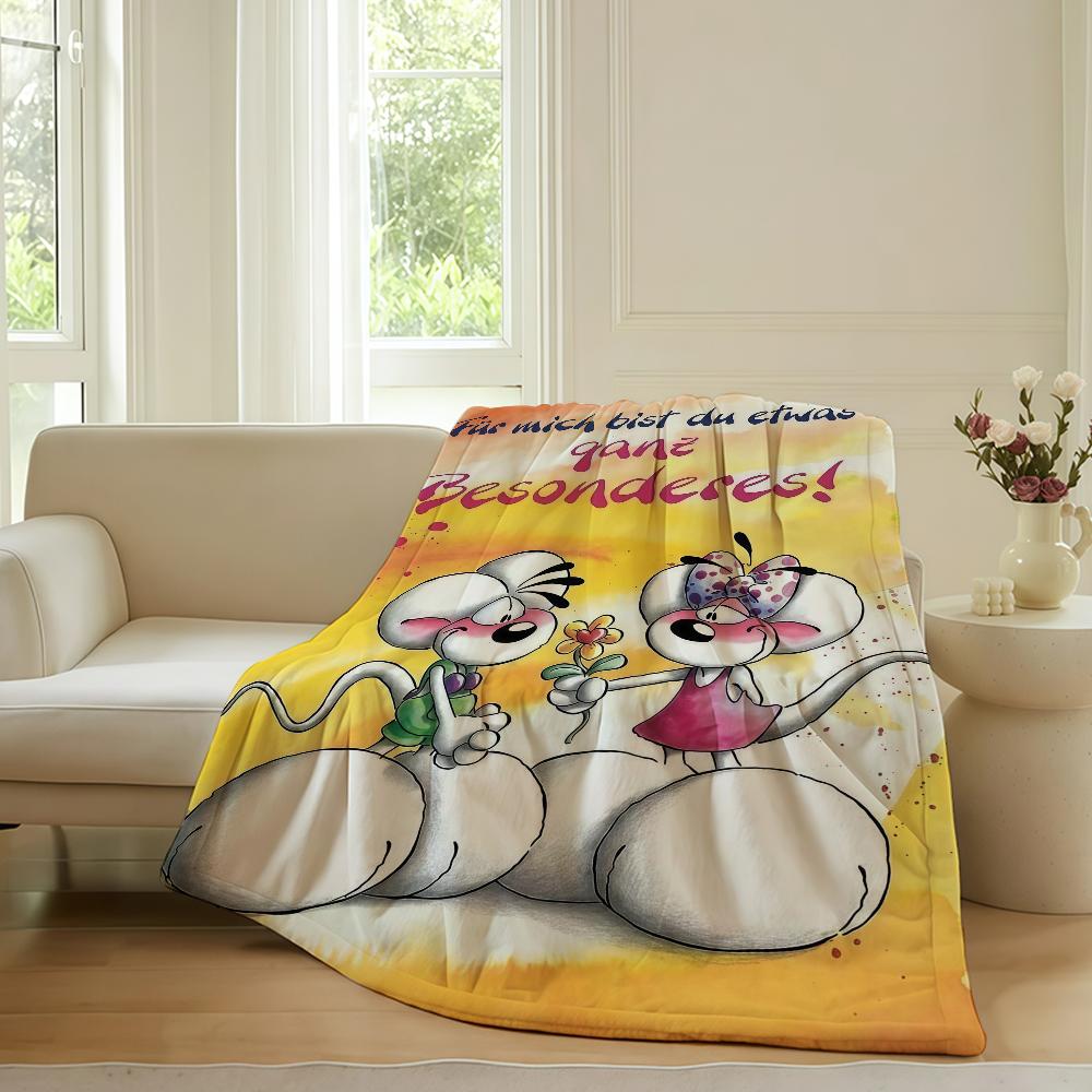 

Cartoon cute D Diddl Blanket For Sofa Office Bed Plane Travel Sleep Read Relax Camping Soft And Warm 75x90cm