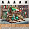 The Italian themed street market background fabric is perfect for families, gardens, and courtyard anniversary celebrations