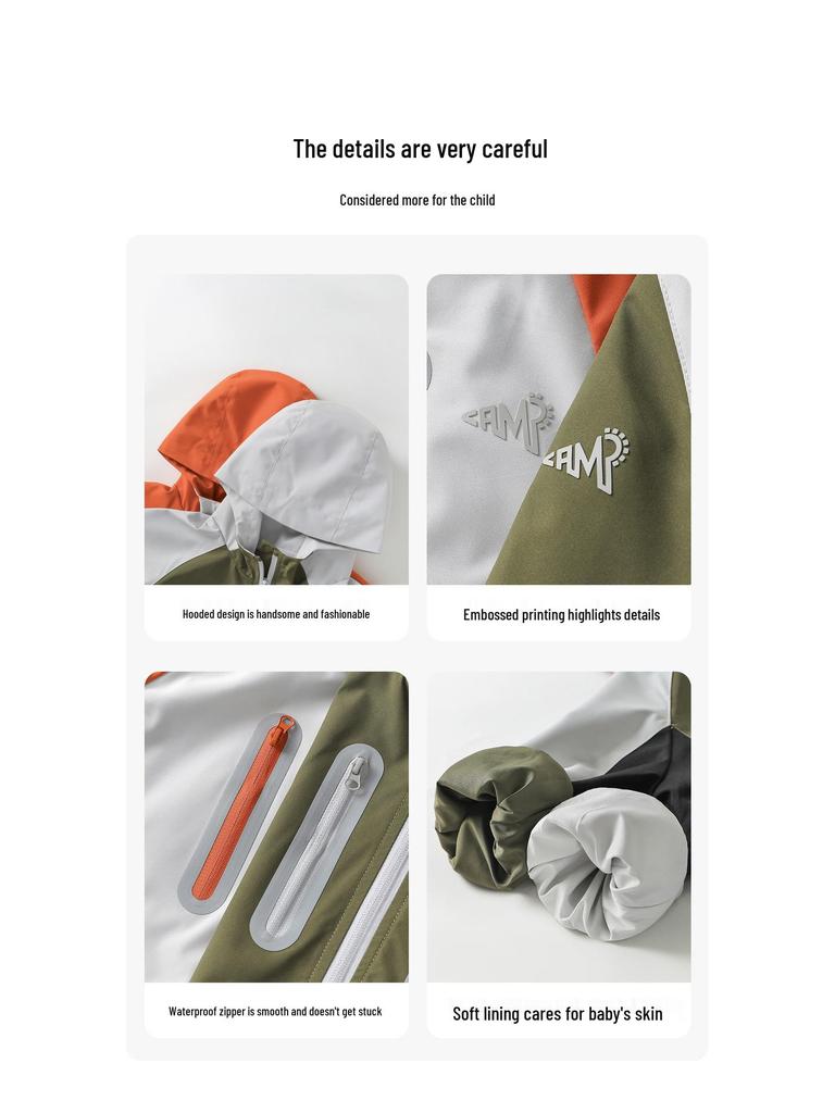 European Kids' Water-Repellent Hooded Jacket - 2026 Spring/Autumn Collection