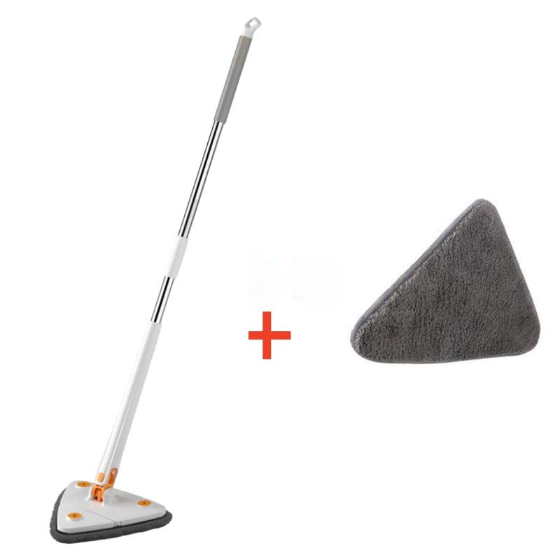 

Треугольная швабра Телескопическая вращающаяся на 360 градусов швабра для мытья пола Удлиненная швабра для влажной и сухой уборки двойного назначения Инструмент для уборки потолка дома