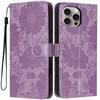 Wallet Case for iPhone 15 Pro Max - Leather/PU, Purple, With Lanyard