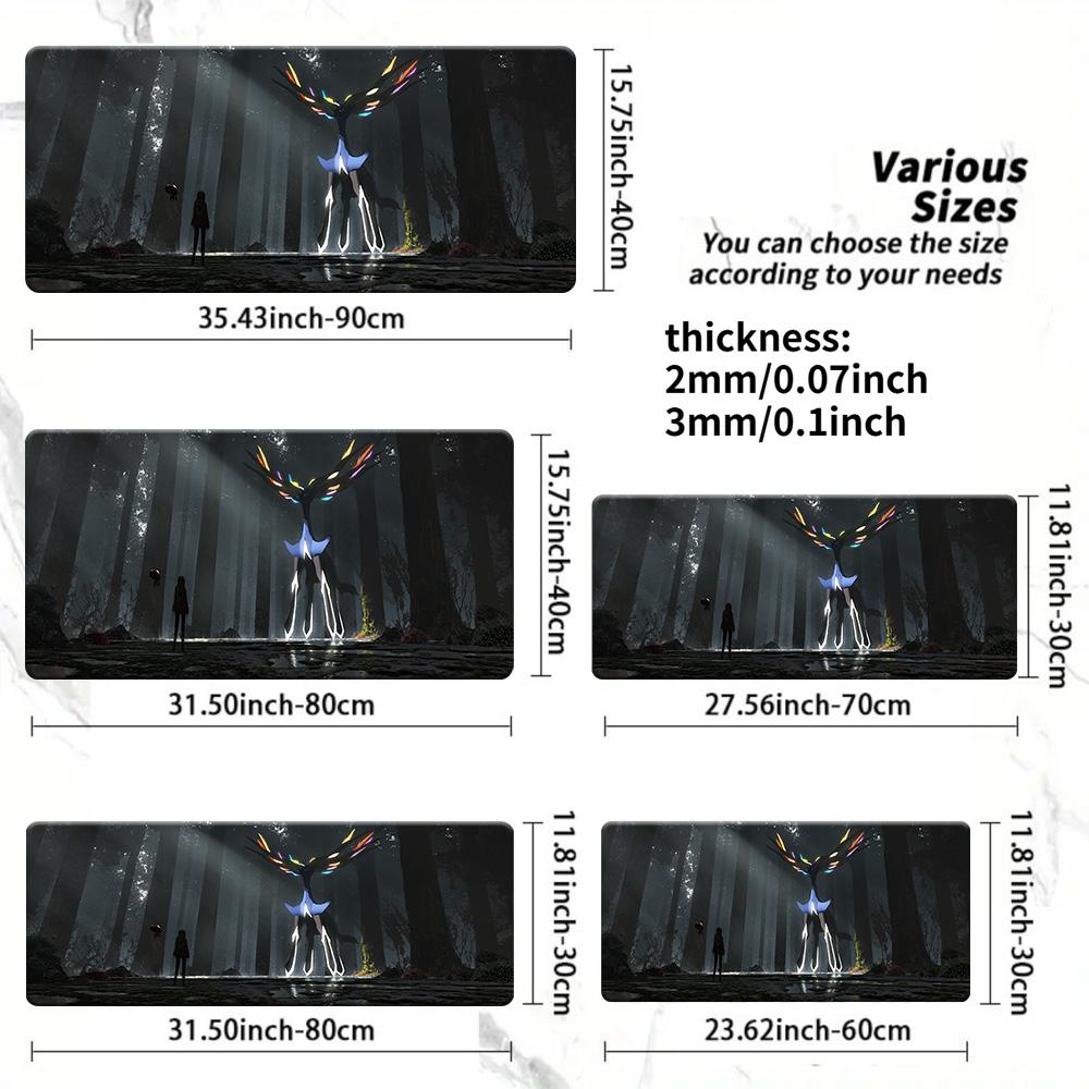Lucario Autumn Forest Battle Gaming Desk Mat NonSlip Washable Mouse Pad 30x80x0.2cm