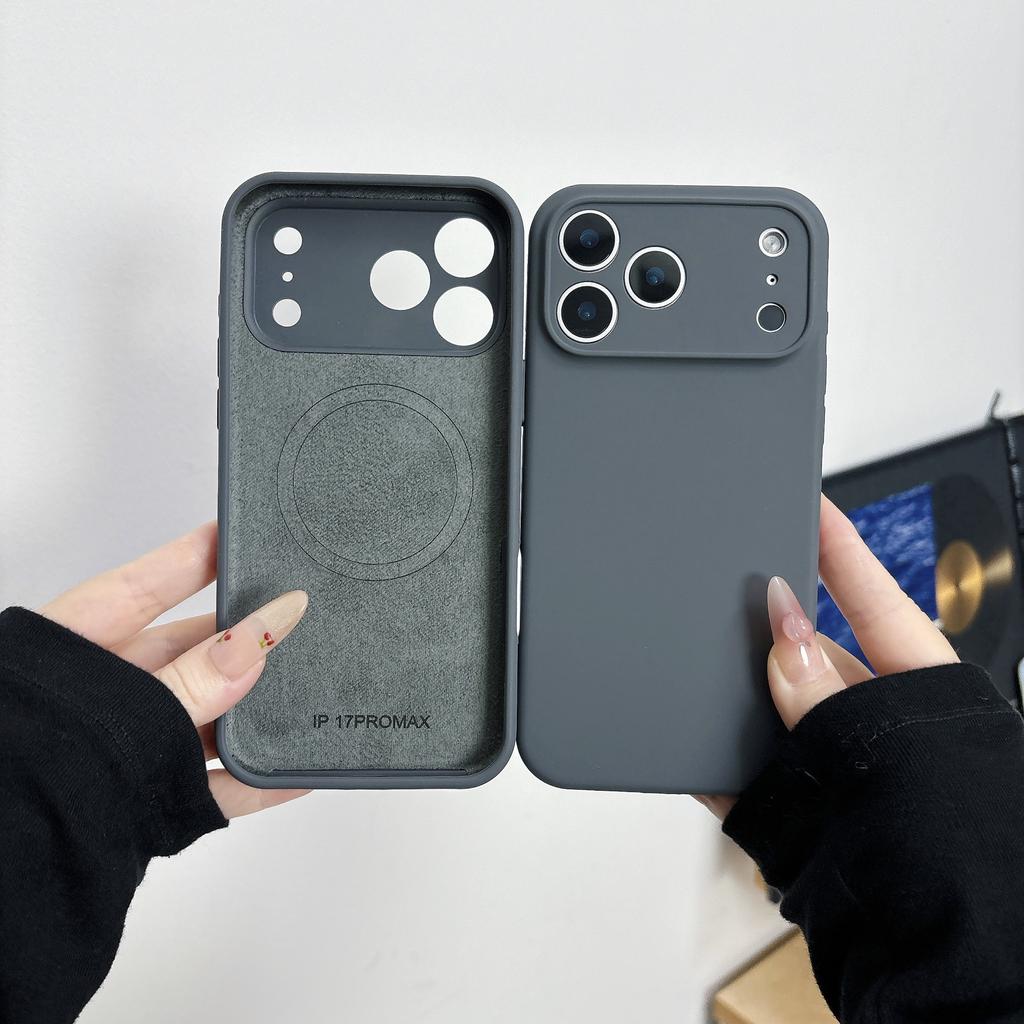 Liquid Silicone Magnetic Case for 17 Air 16 15 14 Plus 13 12 Pro Max for Magsafe Camera Protection Matte Cover
