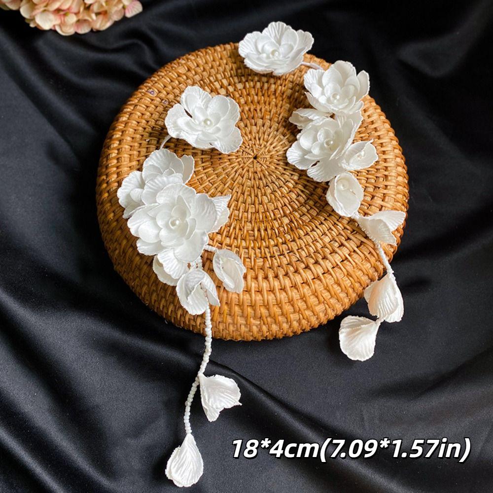 White Bridal Headdress Handmade Wedding Headwear Fashion Bridal Headwear  Hair Jewelry