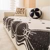 Frosty Thicken Settee Pad Cushion Anti-Slip Vintage Bowknot Fleece Settee Cushions Sitting Space Black Custom-fit Thermal Couch Mats