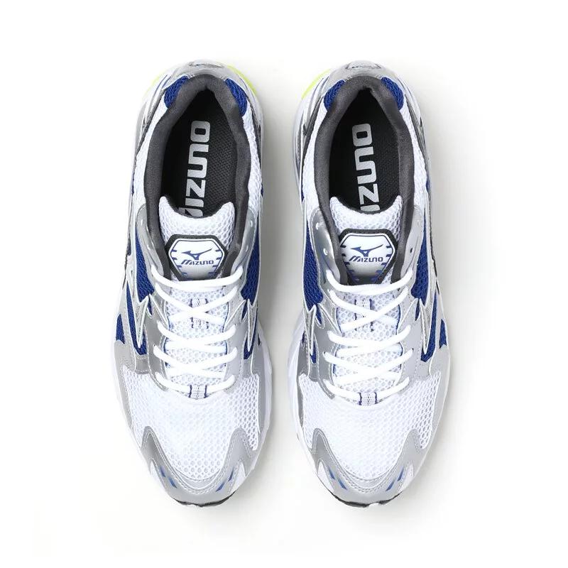 Mizuno Wave Rider 10 Comfortable Versatile Shock Absorbing Durable Low Top Casual Running Shoes Unisex sneaker White Blue D1GA210406