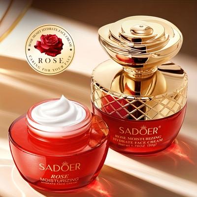 50g Rose Moisturizing Cream with Glycerin, Roses and Other Skincare Ingredients for Deep Hydration & Nourishment To Improve Dryness Plant Cream