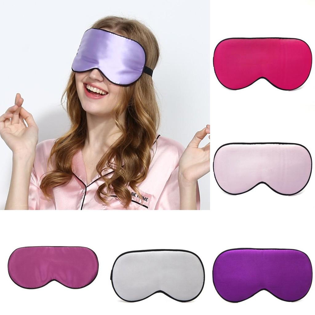 Solid Adult Color Double Sided Silk Eye Mask Sleeping Nighttime Supplies Rest