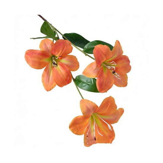 Artificial Lily Flower with 3 Heads Full Blooms Real Touch Fake Lily Flower