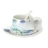 Retro Oil Painting Style Hydrangea Coffee Cup and Saucer Set Ceramic Coffee Cup Gift Box  High End Souvenir