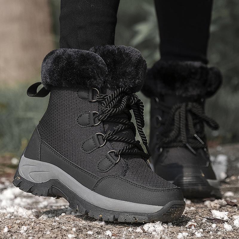 2025 Women's Mid-Calf Snow Boots with Fleece Lining, Thickened Cotton, Plus Sizes Available