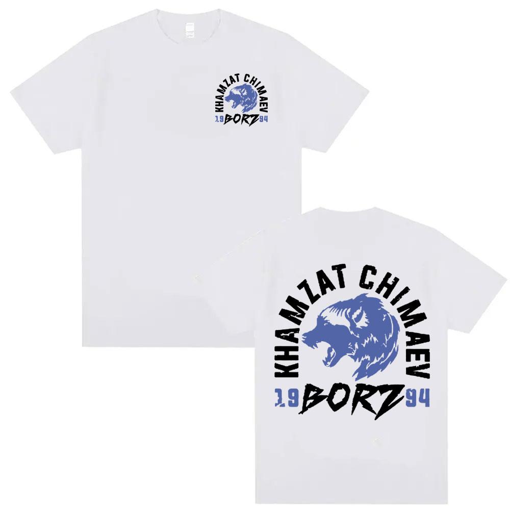 Khamzat Chimaev "borz" Logo Grafik T-Shirt Herrenbekleidung Harajuku Mode Übergroße T-Shirts Lässiges Baumwoll Kurzarm T-Shirt